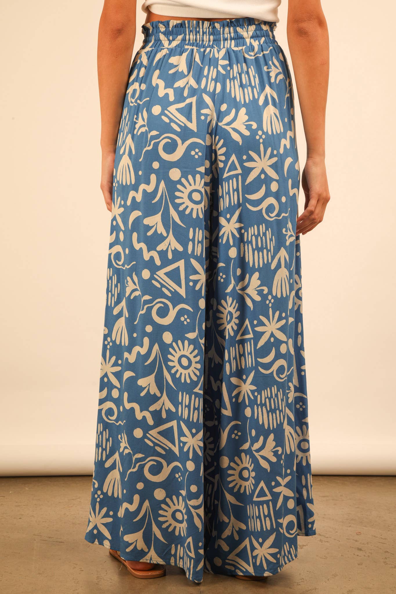 Printed Wide Leg Long Palazzo - Bellissima by Ari LLC.