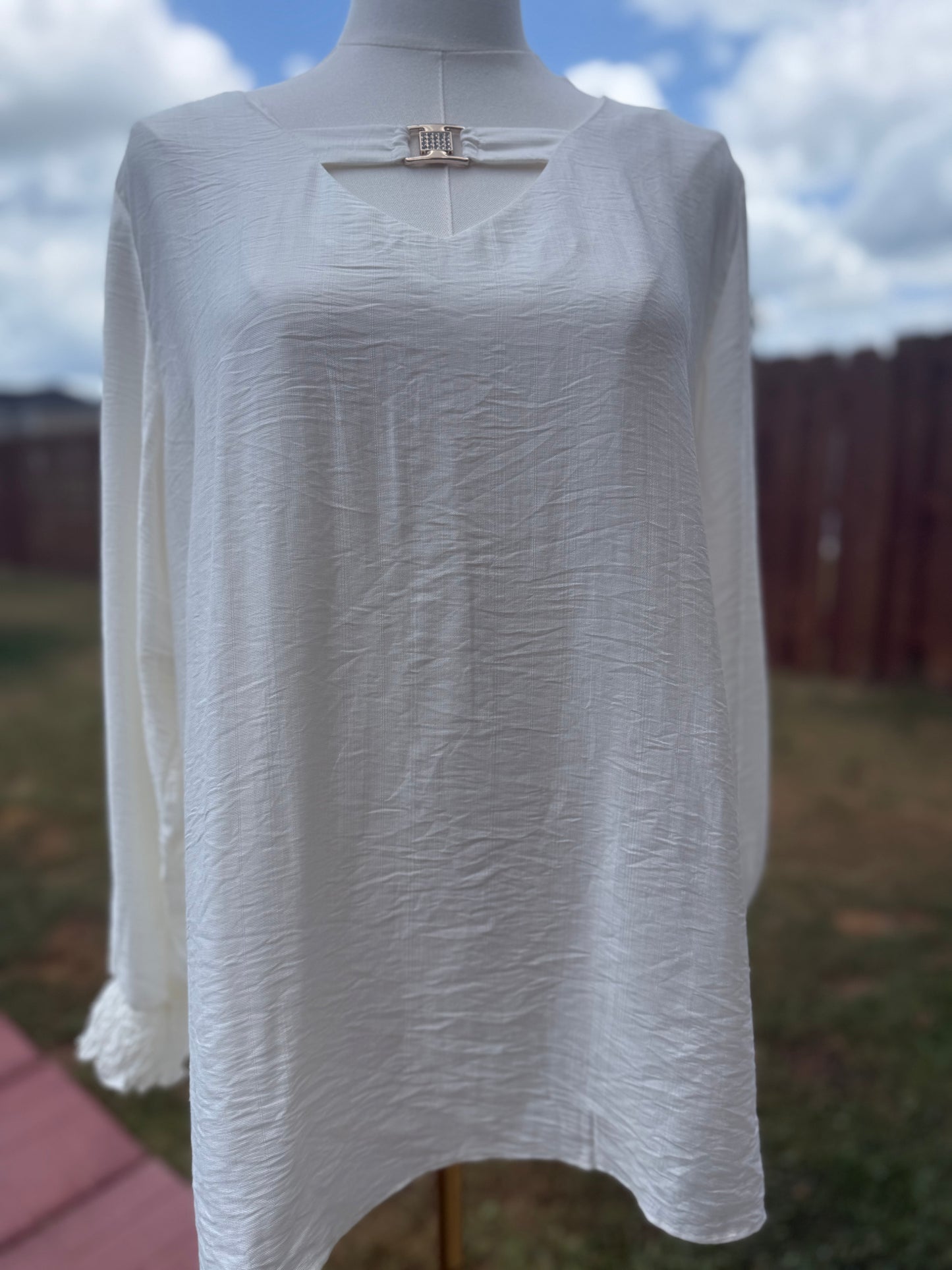 White Woven Blouse - Bellissima by Ari LLC.
