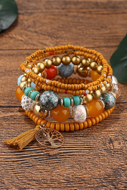 LDC 5pcs Boho Beaded Turquoise Bracelets Set - Bellissima by Ari LLC.