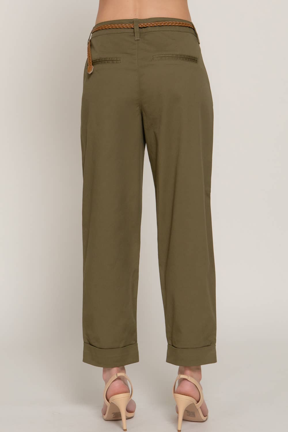 Chino Pants with Braided Belt - Bellissima by Ari LLC.