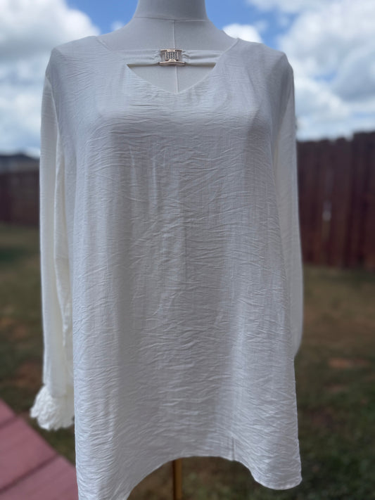 White Woven Blouse - Bellissima by Ari LLC.