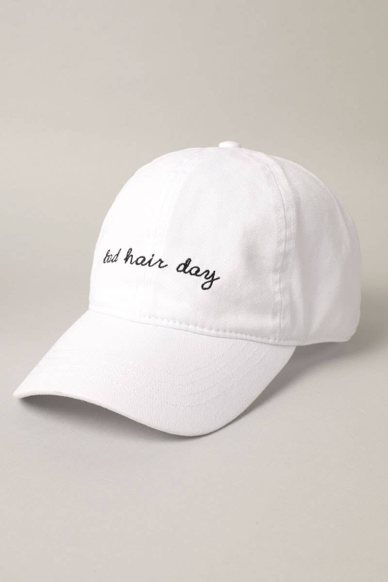 Bad hair day Lettering Embroidery Baseball Cap - Bellissima by Ari LLC.