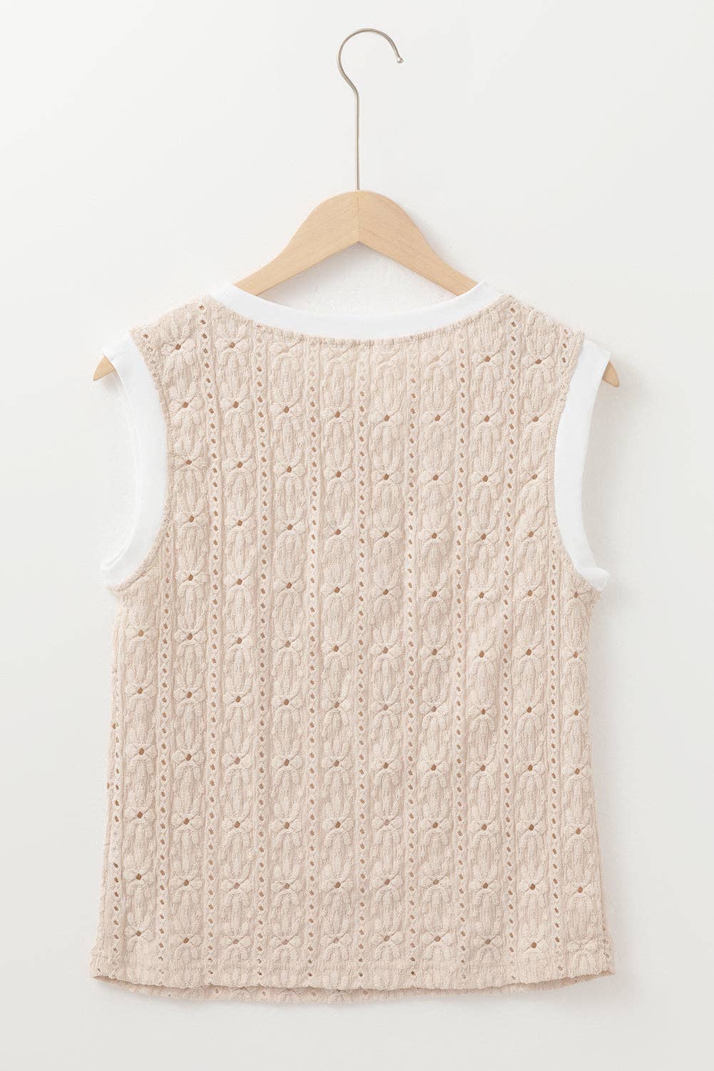 Floral Textured Crewneck Spring Tank Top - Bellissima by Ari LLC.