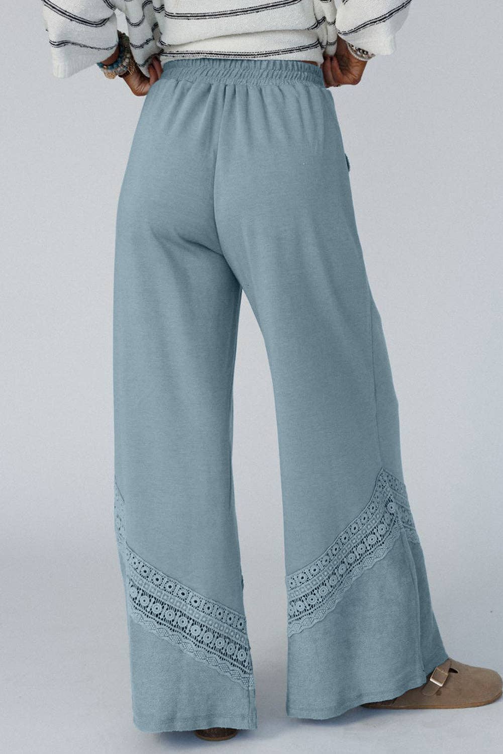 Lace Patchwork Wide Leg Pants - Bellissima by Ari LLC.