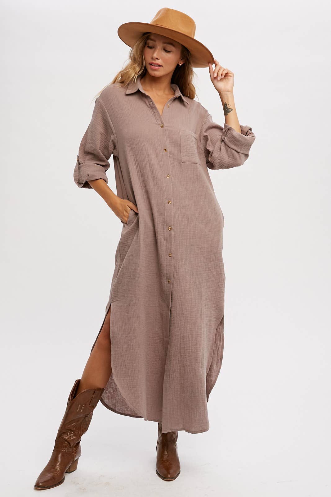 chinese dress ladies Brenna Button Up Maxi Dress L/XL main image 0