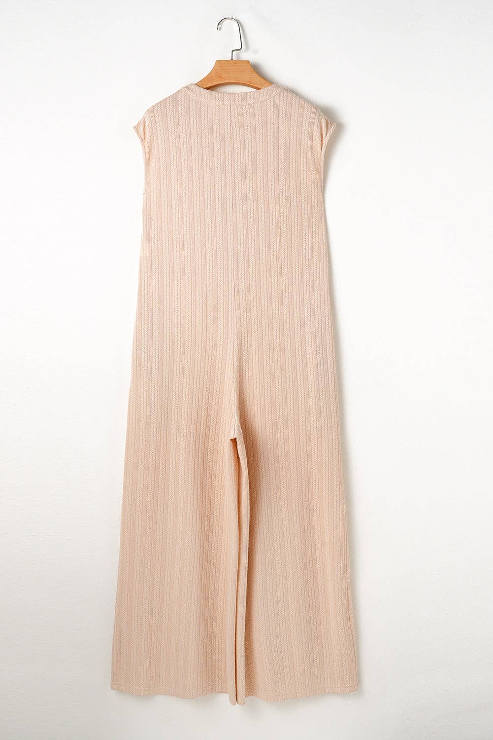 Textured Buttoned Sleeveless Summer Jumpsuit - Bellissima by Ari LLC.