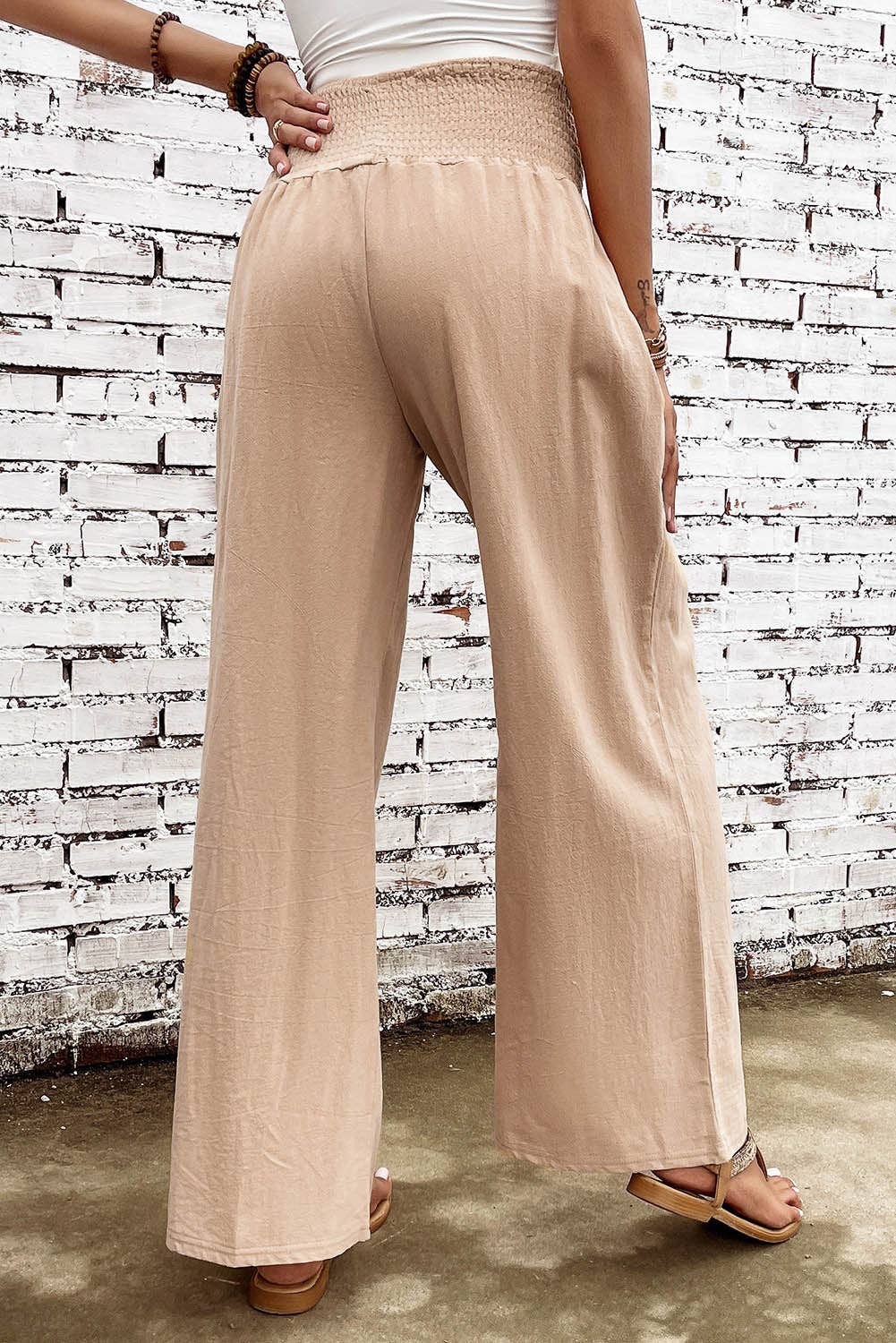 Smocked Waist Wide Leg Pants - Bellissima by Ari LLC.