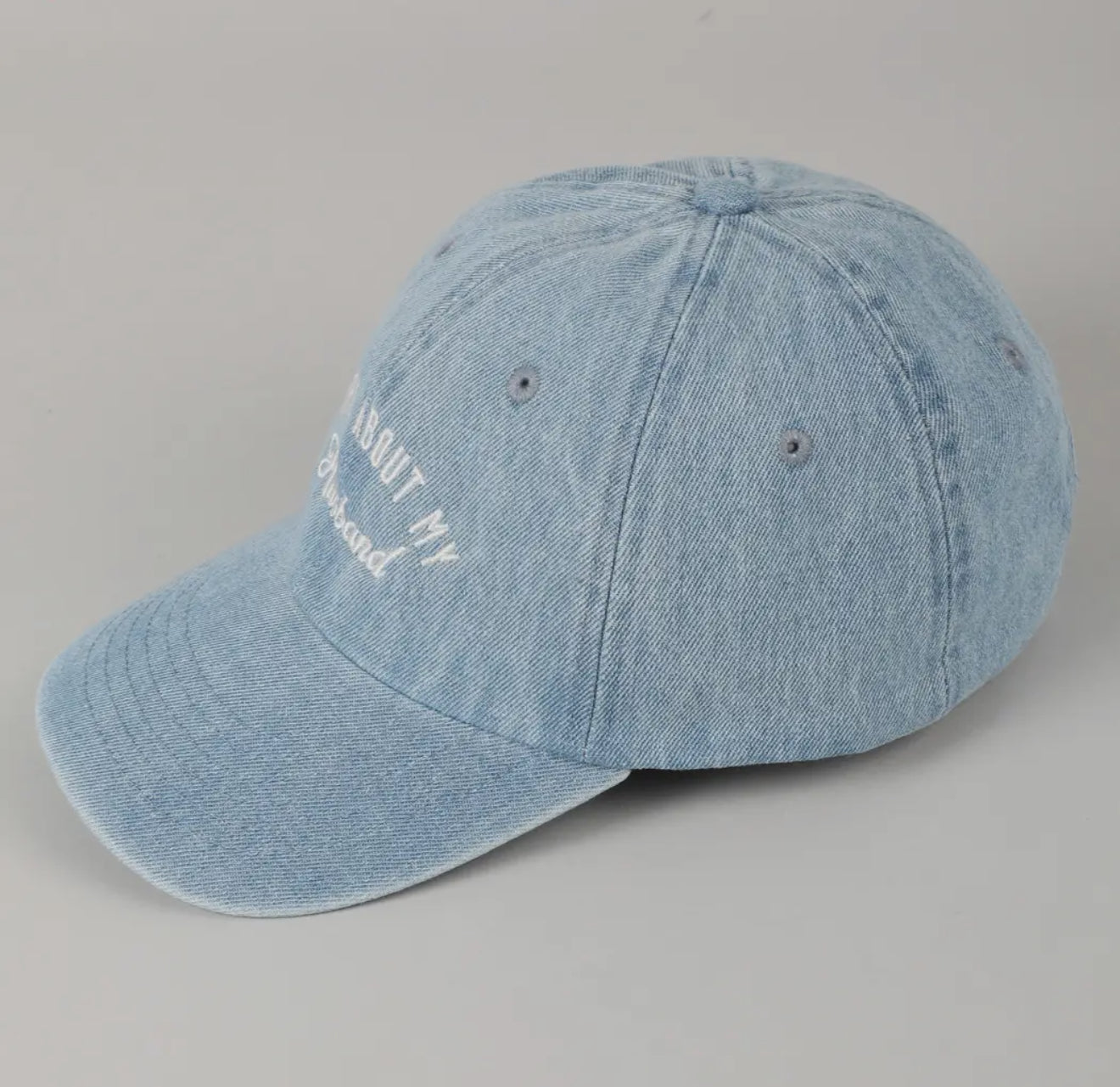 Sorry About My Husband Embroidery Denim Cap - Bellissima by Ari LLC.