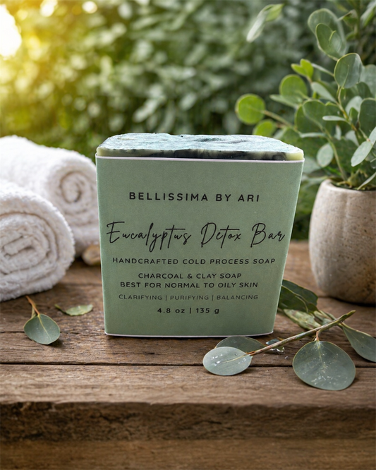 Eucalyptus Detox Bar | Charcoal & Clay Soap for Oily & Acne-Prone Skin - Bellissima by Ari LLC.