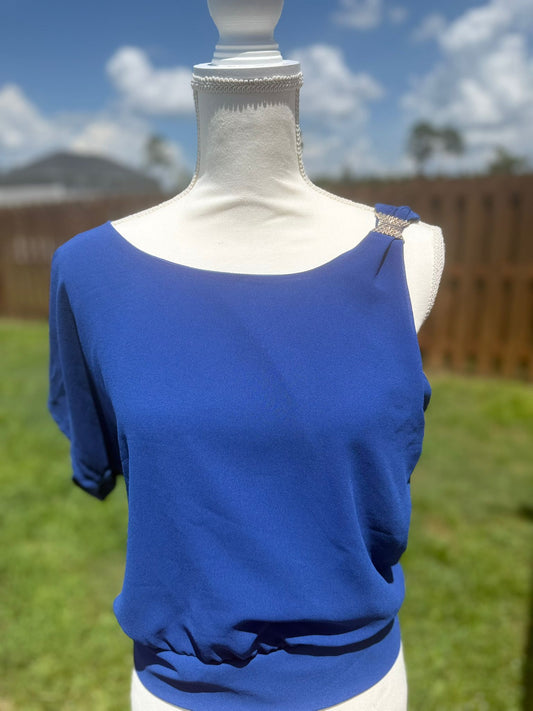 Azul Rey Classic Woven Blouse - Bellissima by Ari LLC.
