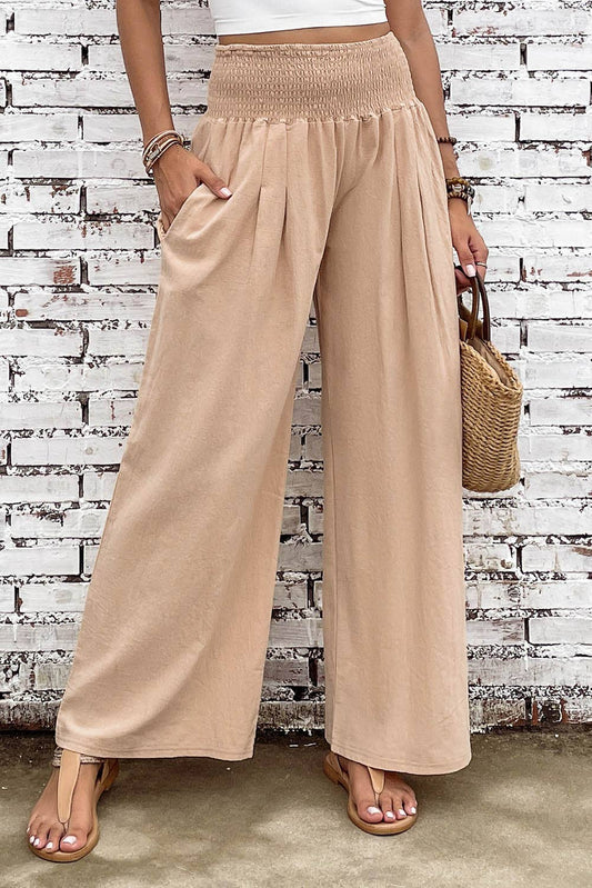 Smocked Waist Wide Leg Pants - Bellissima by Ari LLC.