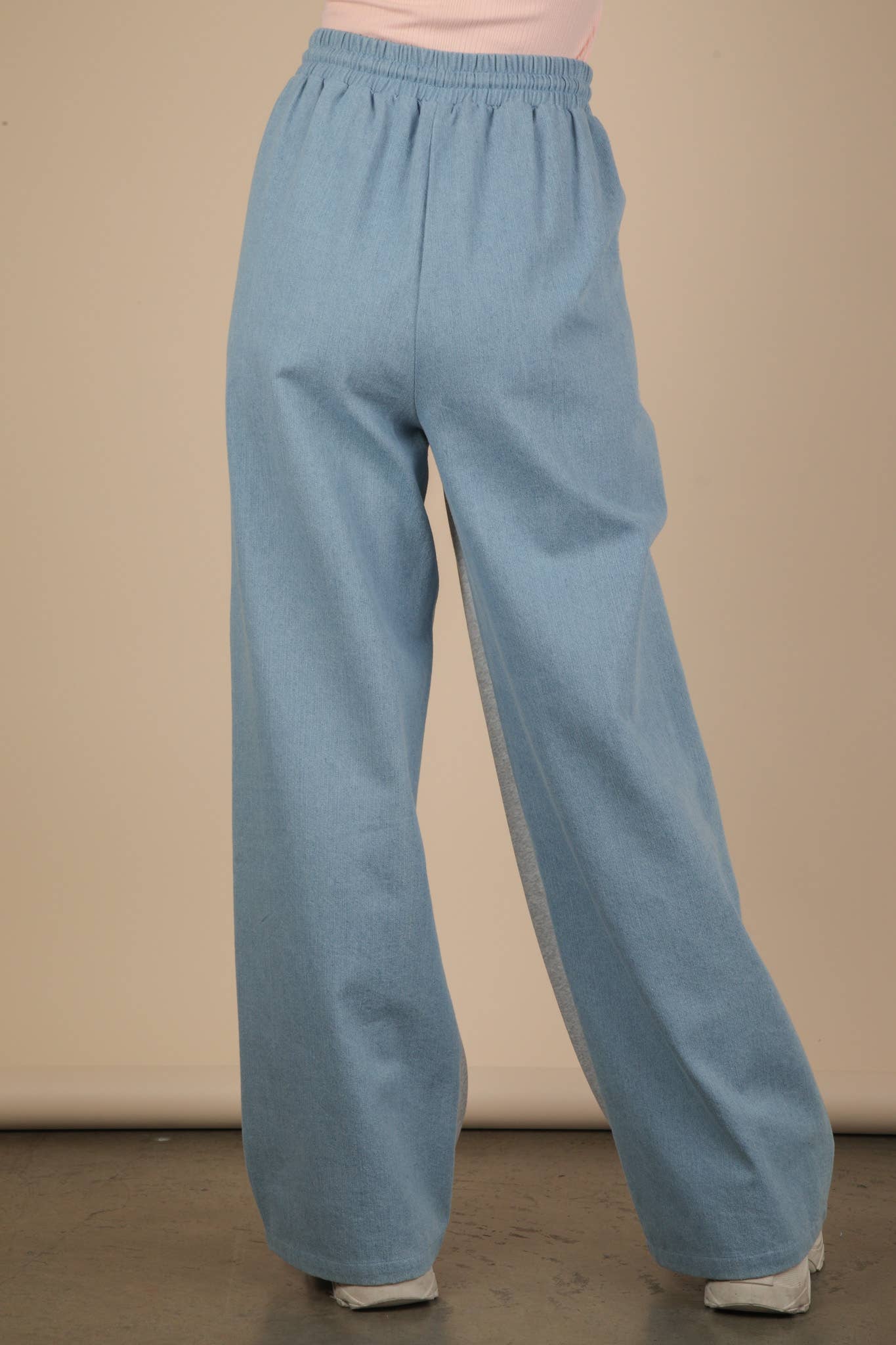 Denim Terry Mix Casual Pants - Bellissima by Ari LLC.