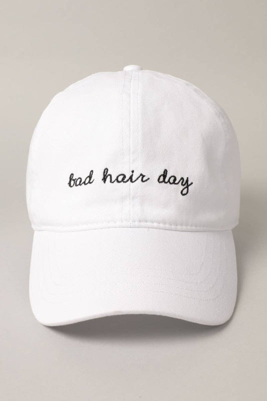 Bad hair day Lettering Embroidery Baseball Cap - Bellissima by Ari LLC.