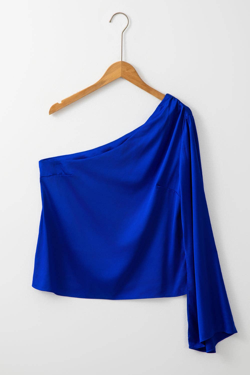 Satin Asymmetric Bell Sleeve Blouse - Bellissima by Ari LLC.